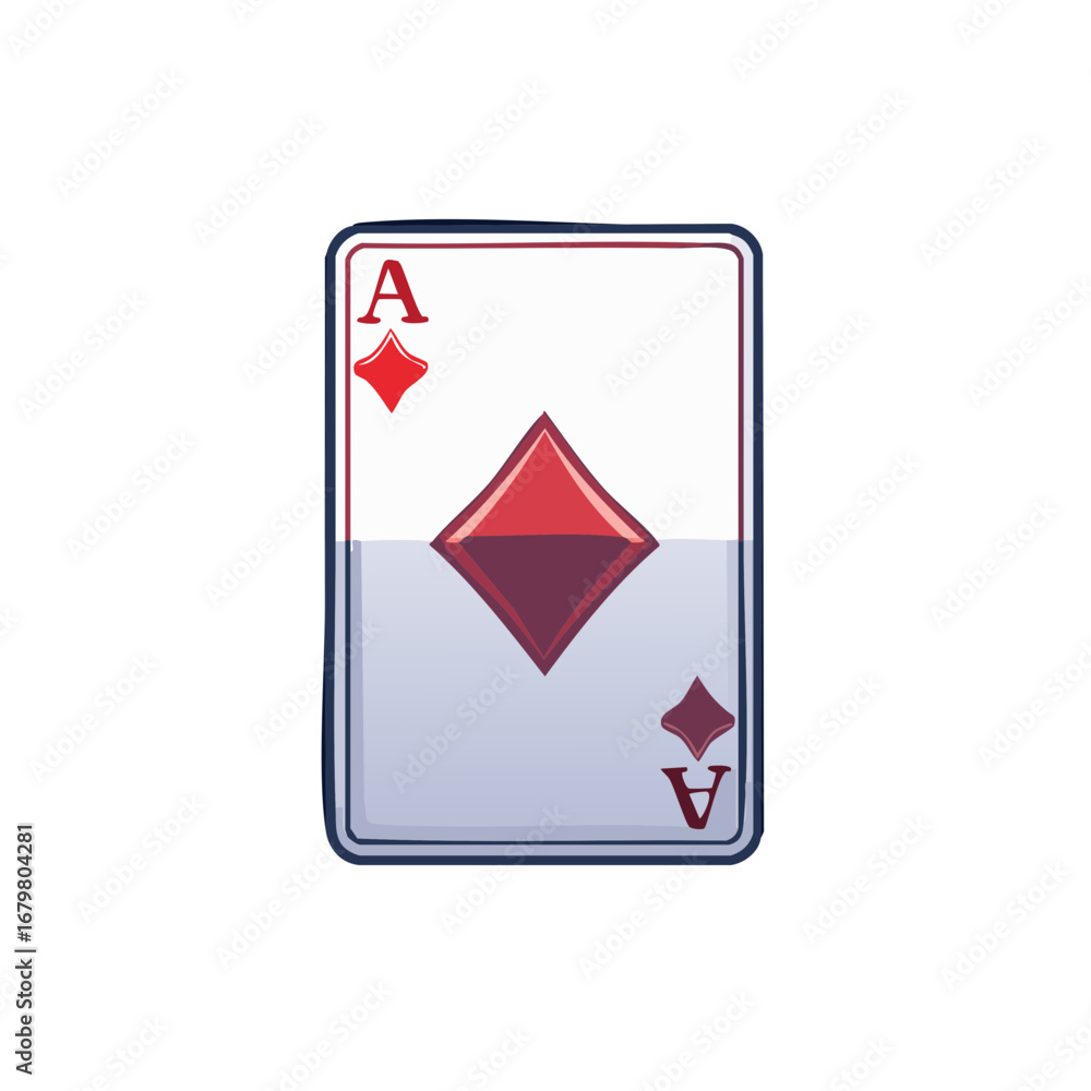 Obraz premium Stylized Ace of Diamonds playing card with a unique liquid effect and split design