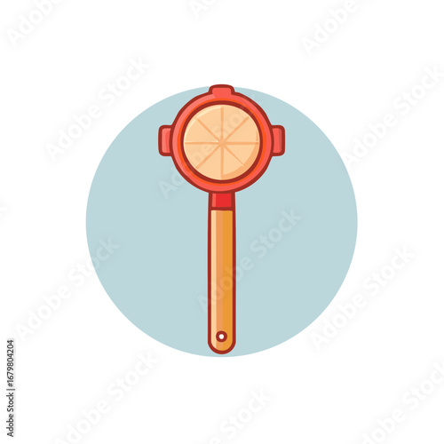 Juice Reamer Illustration, Citrus Reamer, Orange Reamer, Kitchen Tool, Fruit Reamer, Juicing, Cooking Utensil on a Blue Background