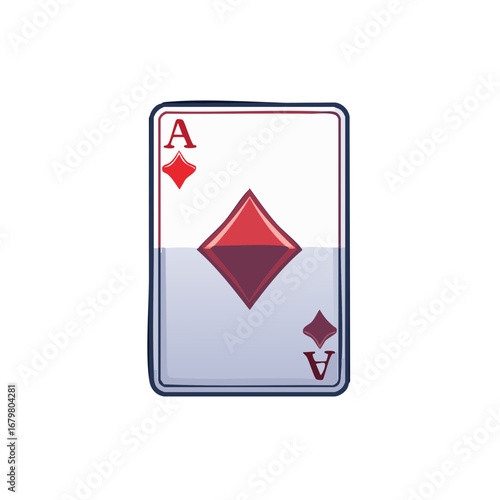 Stylized Ace of Diamonds playing card with a unique liquid effect and split design