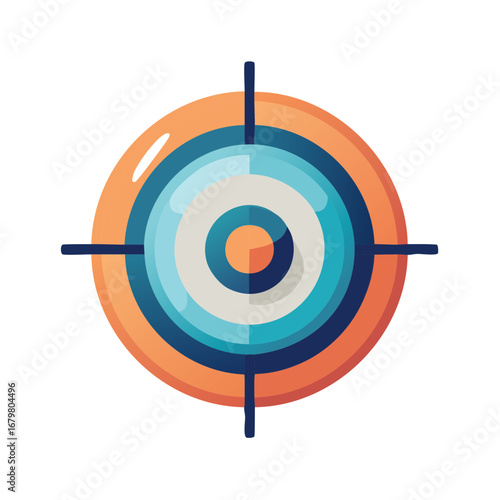 Modern flat design target icon representing goals, success, and strategic aim