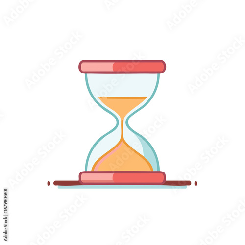 Conceptual Hourglass Time Passing Illustration Flat Design Style Countdown Deadline