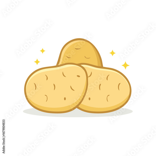 Potatoes Still Life, Vector Cartoon Illustration, Food Icon, Harvest, Organic Produce