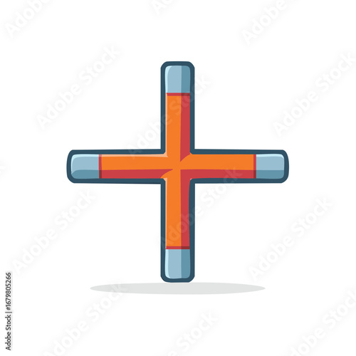 Stylized Plus Sign Illustration Addition Symbol Mathematics Simple Design