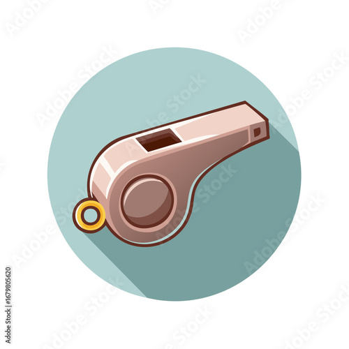 Whistle Illustration on Blue Background in Retro Style