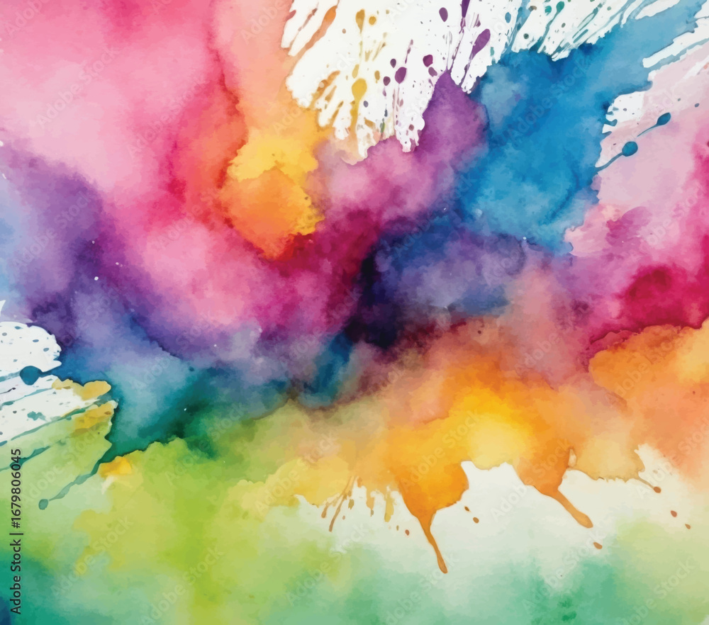 Fototapeta premium Abstract bright colorful watercolor splash background