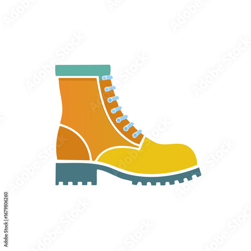 Durable Work Boot with Colorful Design and Lug Sole