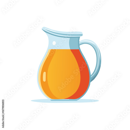 Vibrant orange juice in a clear glass pitcher vector illustration