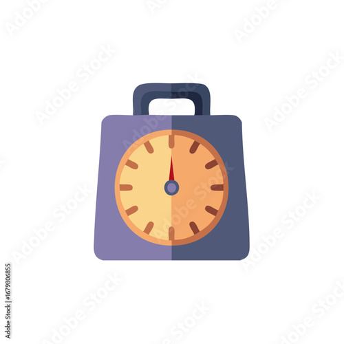 Retro kitchen scale with analog dial and handle isolated on white background