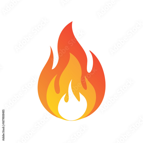 Stylized Fire Emblem with Orange Yellow and Red Flames