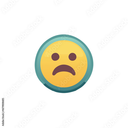 Sad Emoticon Face with Downward Mouth and Circles for Eyes