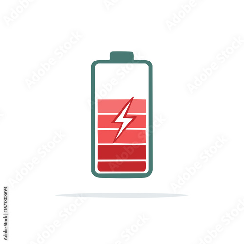 Charging battery icon with a lightning bolt symbolizing energy and power levels display