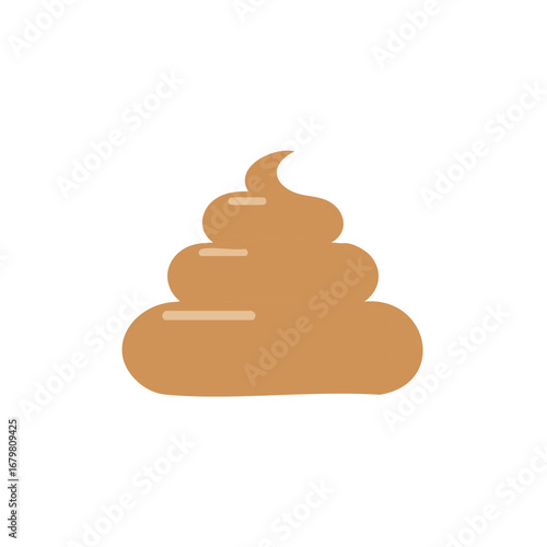 Cartoon pile of poop emoji vector icon flat graphic design element