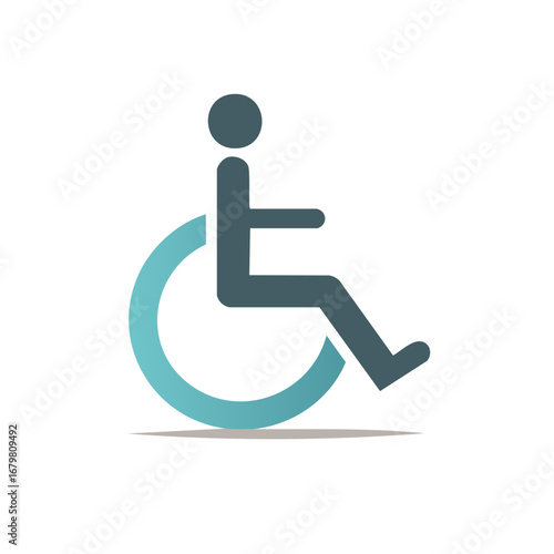 Modern wheelchair symbol icon for disability and accessibility information