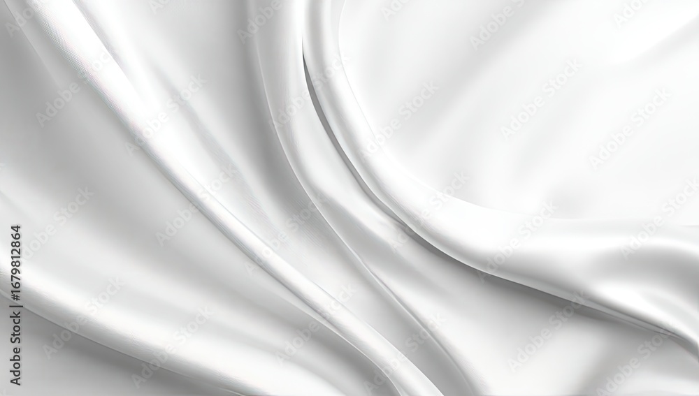 Obraz premium Smooth, flowing white fabric drapes in elegant folds
