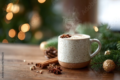 Wallpaper Mural Cozy holiday coffee with spices and decorations Torontodigital.ca