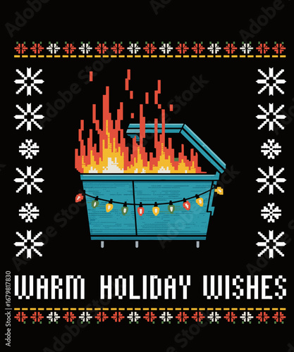Funny Ugly Christmas Warm Holiday Wishes Dumpster Fire