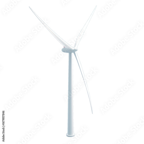 wind turbine smooth white 3D render