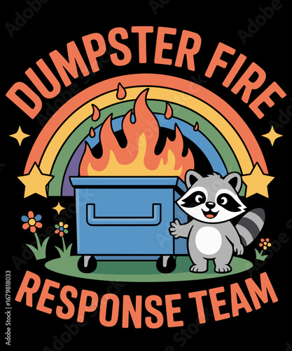 Fire Department Emergency Responder Firefighter Dumpster Fire Response Team