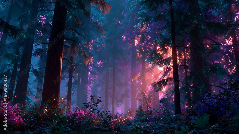 Obraz premium dark forest in the night