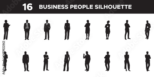 business people silhouette, group of people silhouettes. eps file. vector collections.