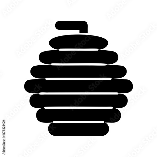 A Simplified Silhouette of a Skep Beehive with Clear Layered Structure