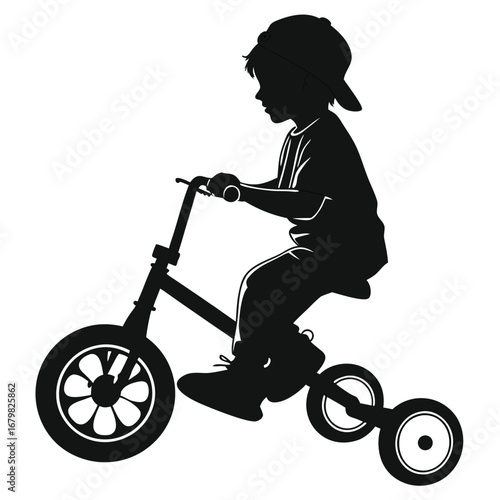 Child riding tricycle