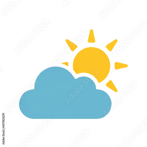 A partly sunny weather icon featuring a cloud and a sun.