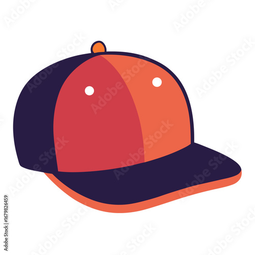 Minimalist Flat Brim Snapback Vector Illustration – Black Silhouette