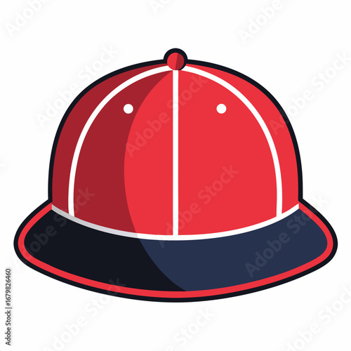 Minimalist Flat Brim Snapback Vector Illustration – Black Silhouette