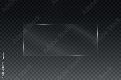 Flat glass plates set. Windows banners on transparent background.
