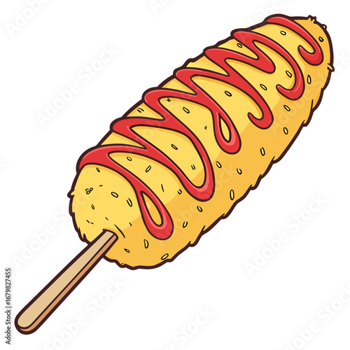 hot dog with ketchup and mustard