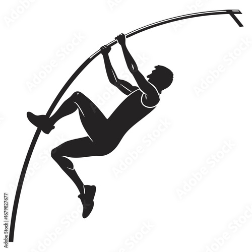 Athlete pole vault