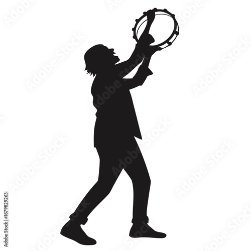 Person with tambourine