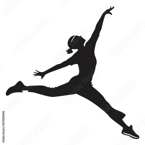 Dancer jumping mid air