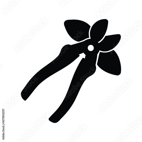 Silhouette of a jewelry tool used for cutting metal and wire working