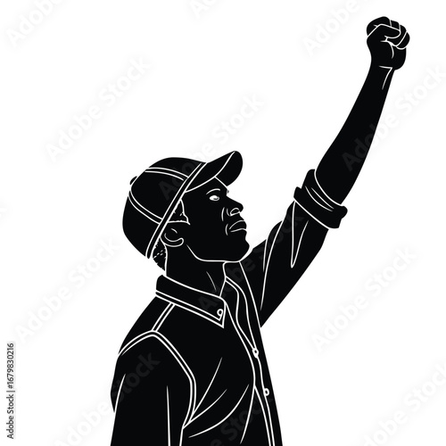 Activist raising fist