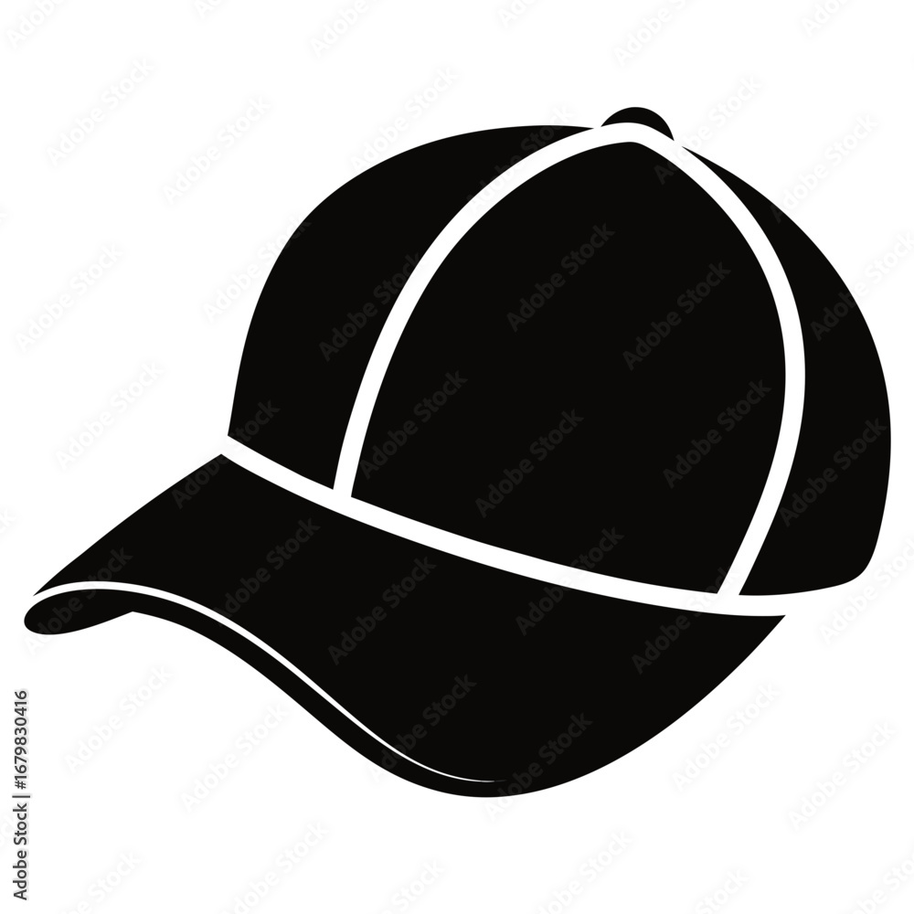 Fototapeta premium Minimalist Trucker Hat Vector Illustration in Black
