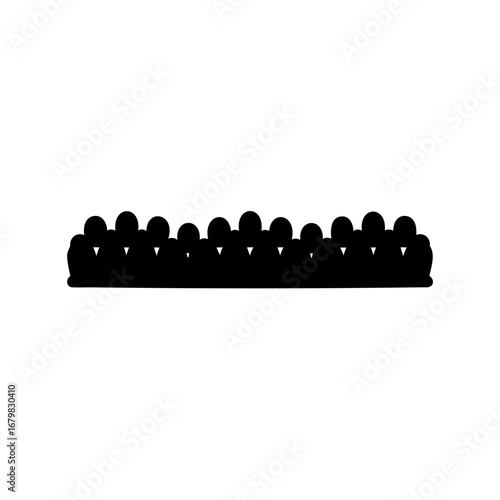 Abstract silhouette of people in a row or crowd or audience