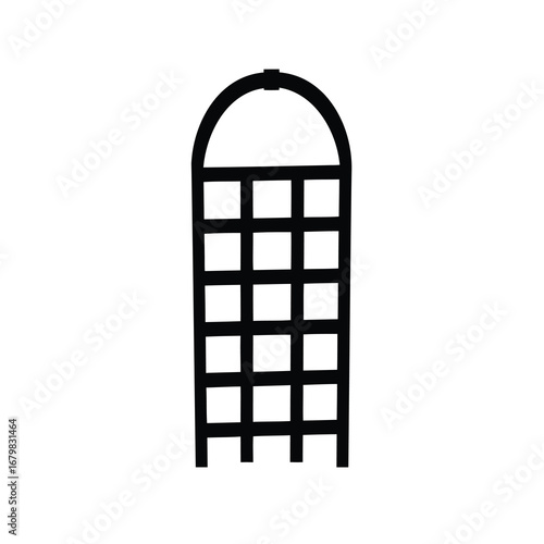 Minimalist Illustration of a Black Cage with Curved Handle on White Backdrop