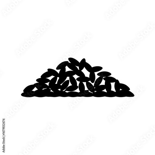 Pile of black seeds, lentils, or grains art illustration graphic design
