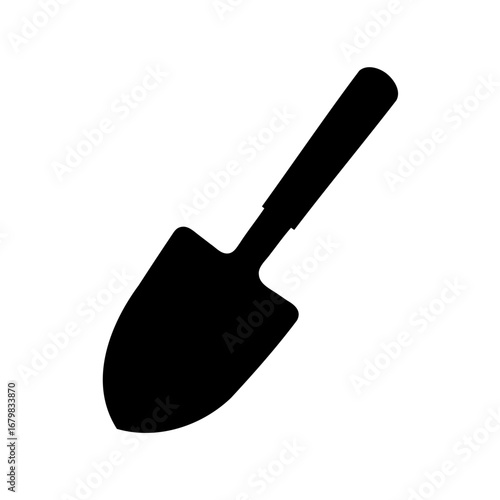 Silhouette of a hand trowel tool for gardening in vector format