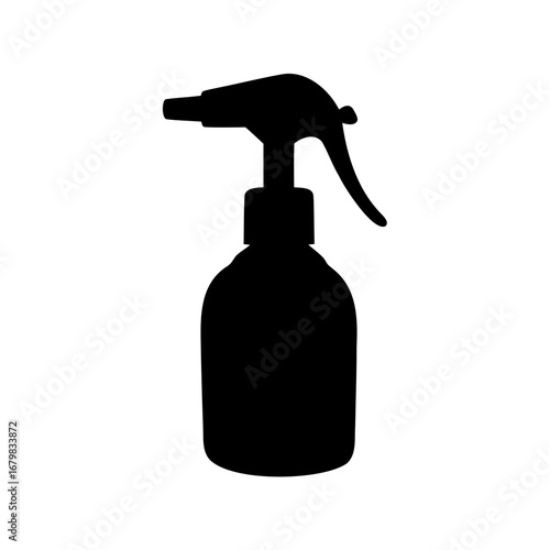 Black Spray Bottle Silhouette for Cleaning and Disinfecting Solutions
