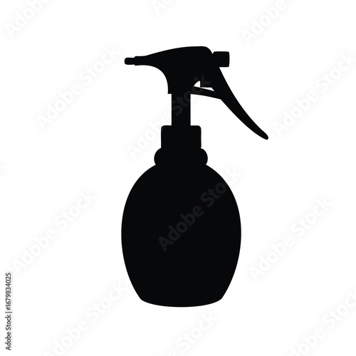 Silhouette image of a spray bottle, used for cleaning and gardening tasks
