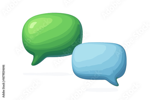 3D realistic chat bubbles vector illustration. Glossy cartoon speech balloon icon set for messaging apps, social media communication, dialogue, and notifications. Talk concept.