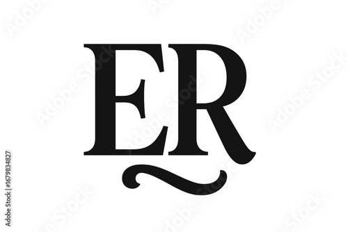 ER logo monogram. RE initial icon. Classic elegant letter E and R vector symbol. Luxury beauty royal brand emblem. Business corporate identity sign. Vintage decorative typography.