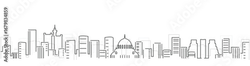 Belgrade Simple Dark Lines Skyline on White Background