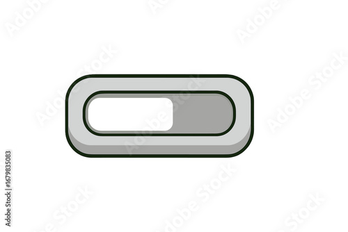 Vector toggle switch icon for on and off state. User interface slider button for web and app design. UI UX element for settings. Enable disable control. 3d cartoon illustration.
