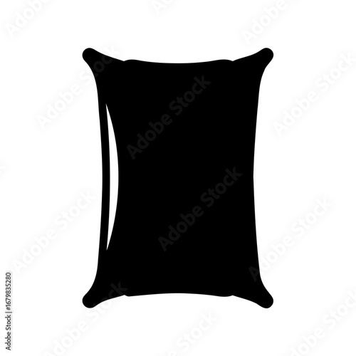 Silhouette of a sack, possibly flour, sugar, or potatoes, on white