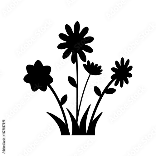 Wallpaper Mural flowers on a black background Torontodigital.ca