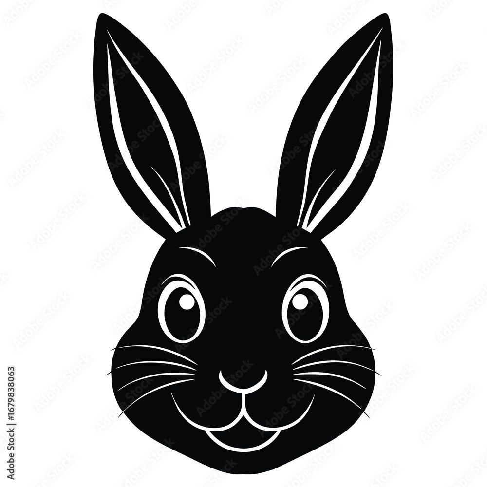 Fototapeta premium bunny face ears vector illustration